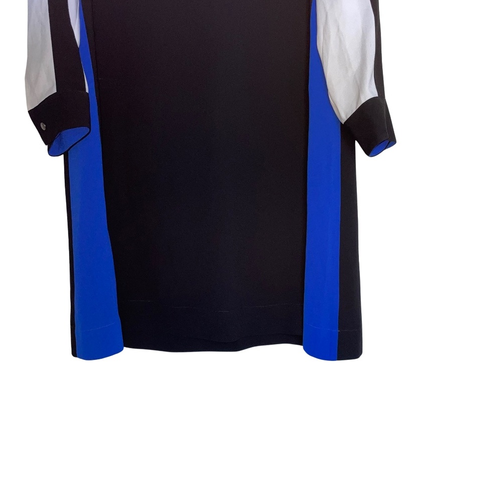 BCBGMaxAzria Black and White Mini Dress with Blue Accents - Picture 6 of 16